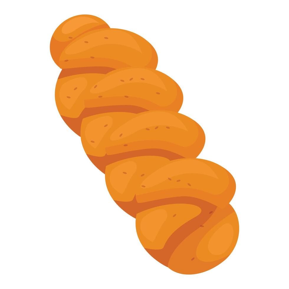 Freshly baked braided bread loaf isolated on white background vector