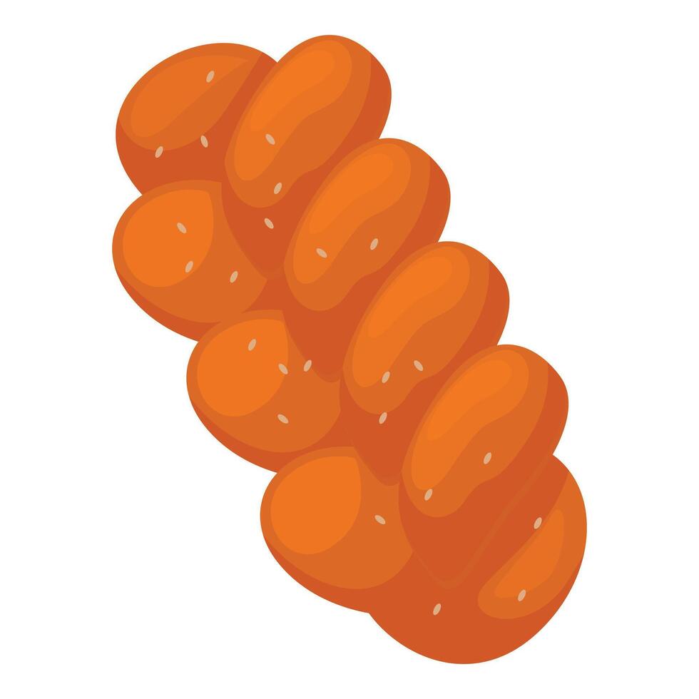 Freshly baked challah bread loaf with sesame seeds vector