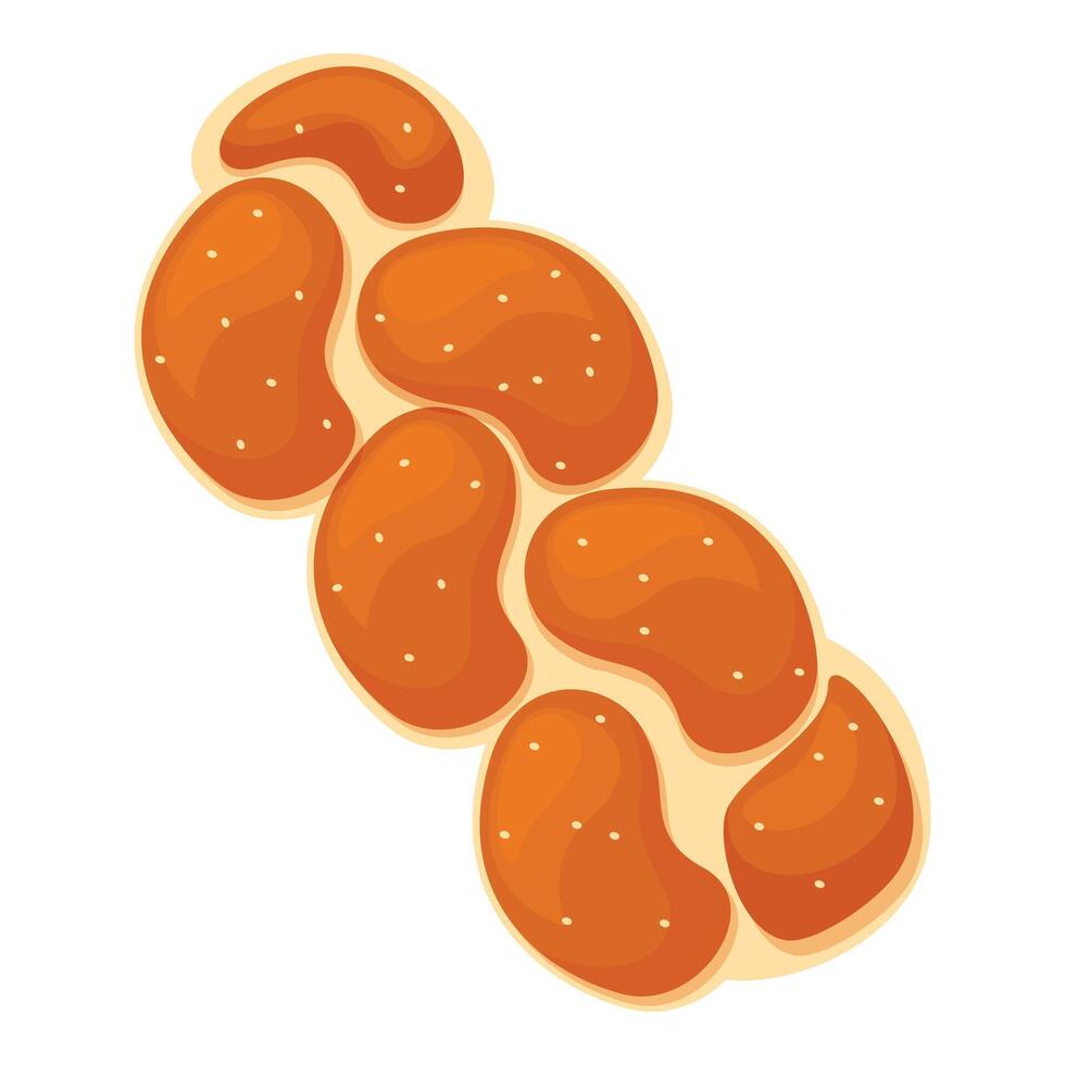 Delicious challah bread loaf with sesame seeds baking vector