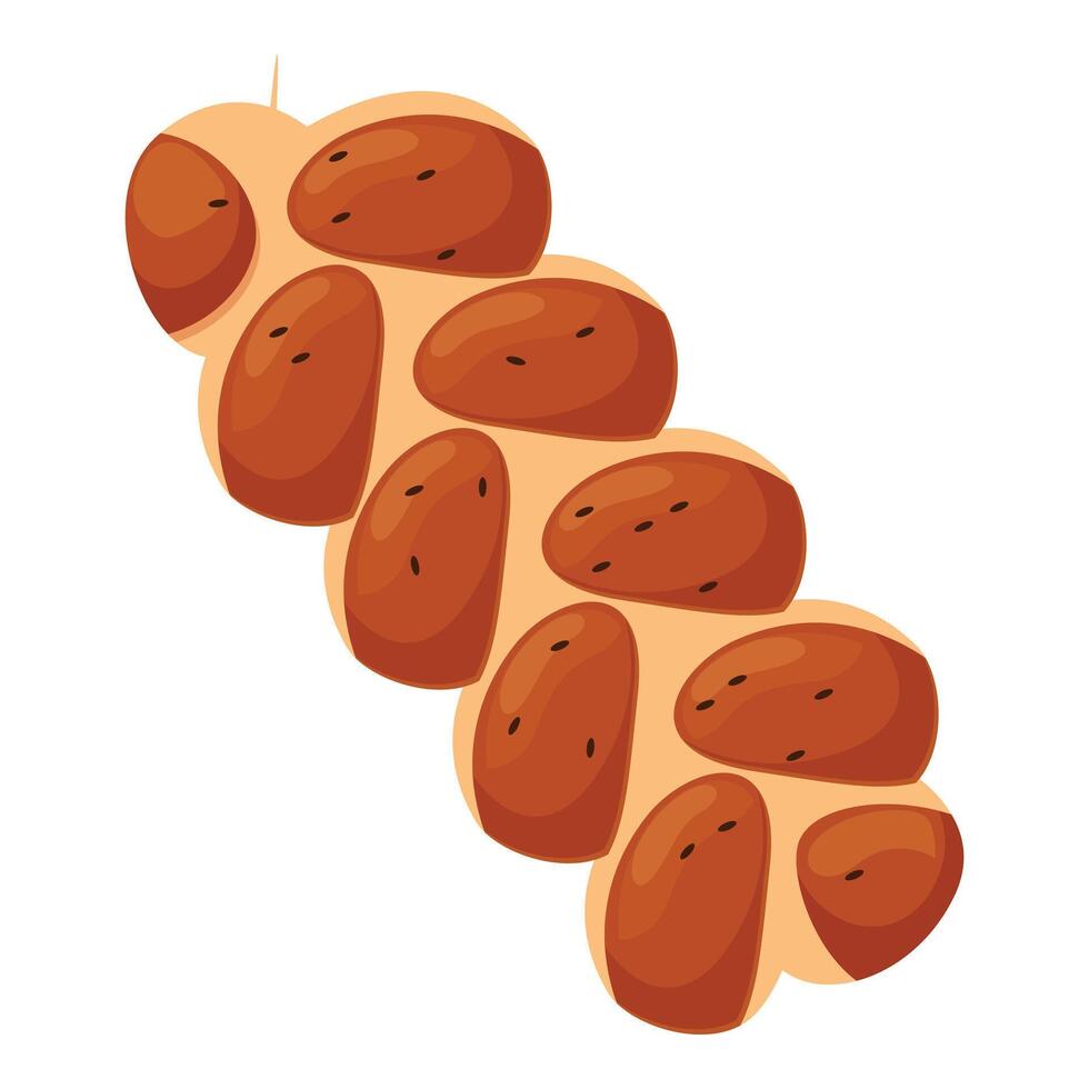 Braided challah bread loaf with sesame seeds for shabbat vector