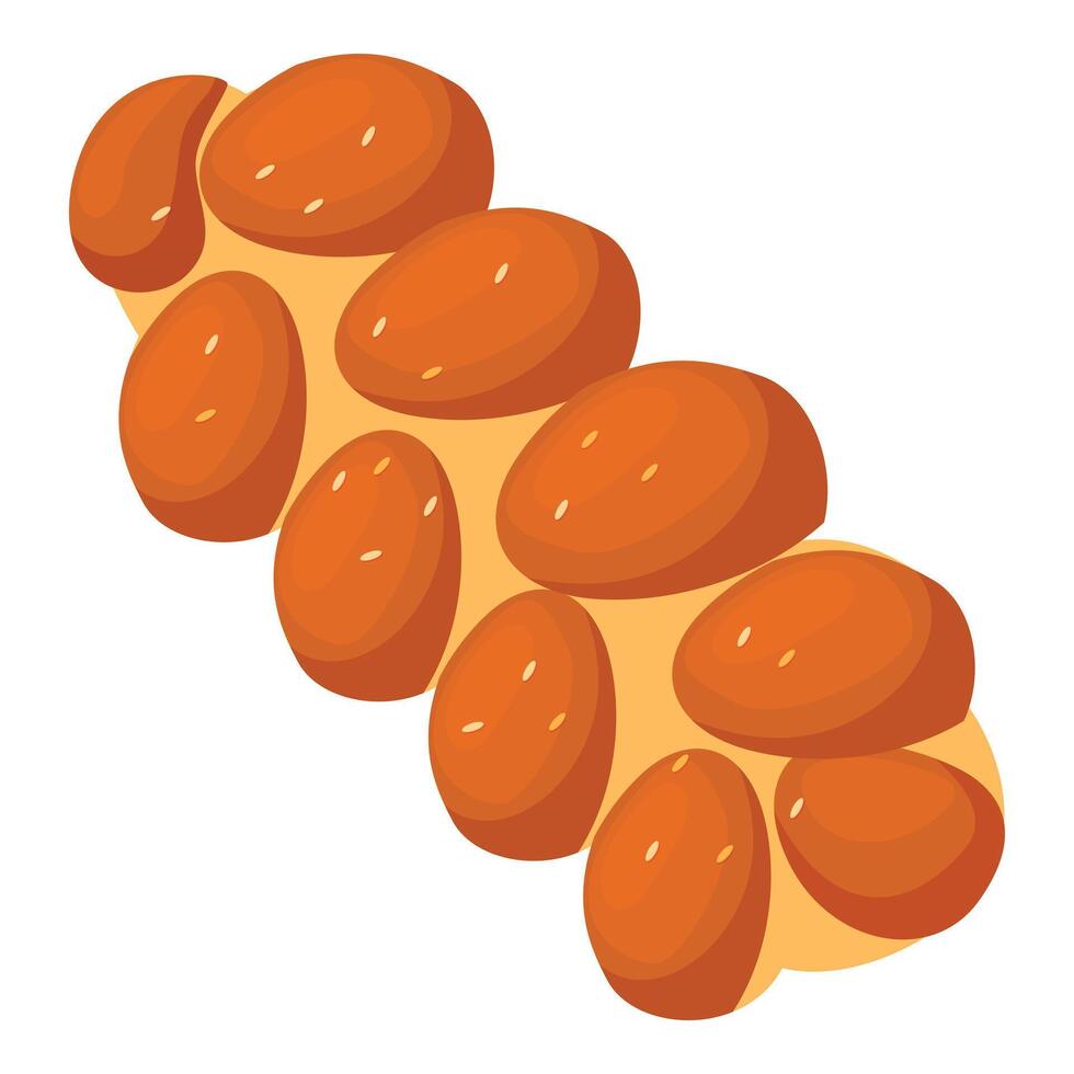 Freshly baked challah bread loaf with sesame seeds vector