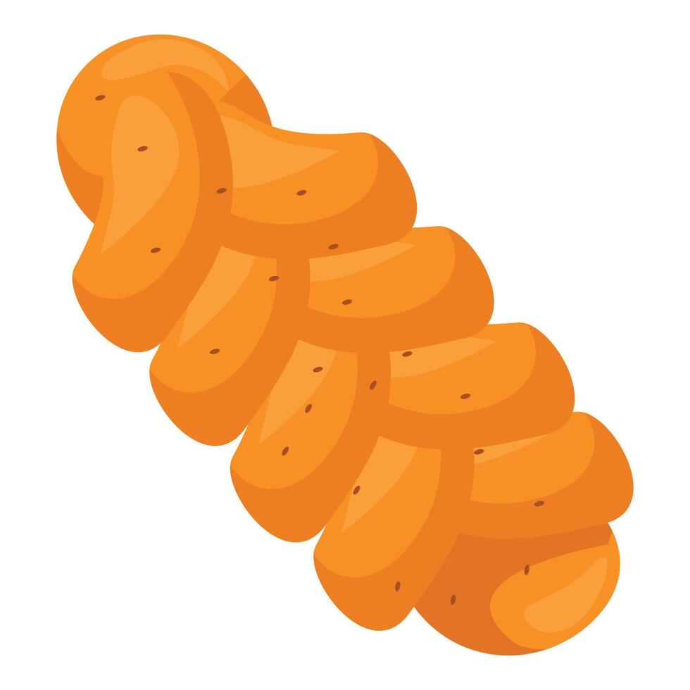 Freshly baked challah bread loaf with braided dough vector