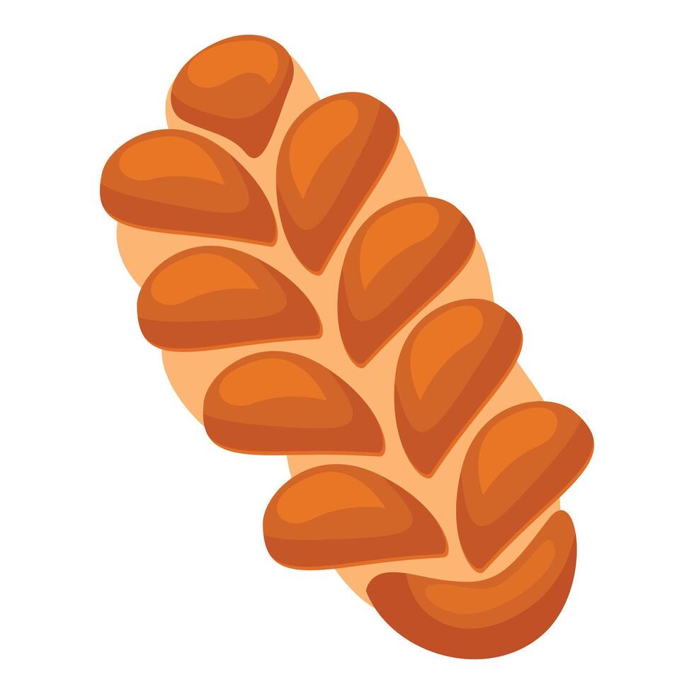 Freshly baked challah bread loaf with braided dough design vector