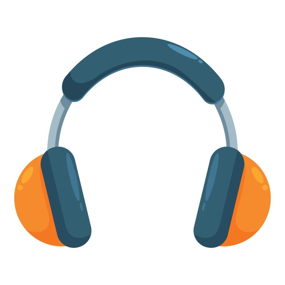 Modern noise cancelling headphones protecting hearing with style vector