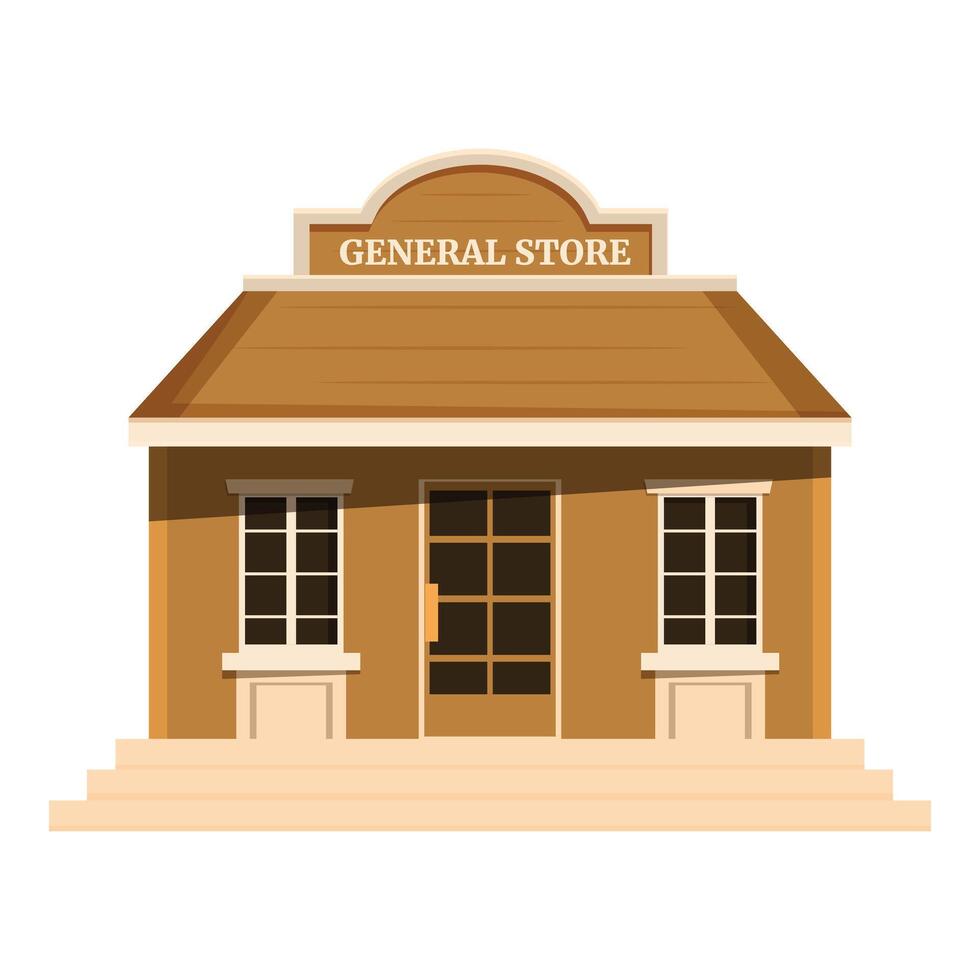 Wild west saloon building facade general store illustration vector