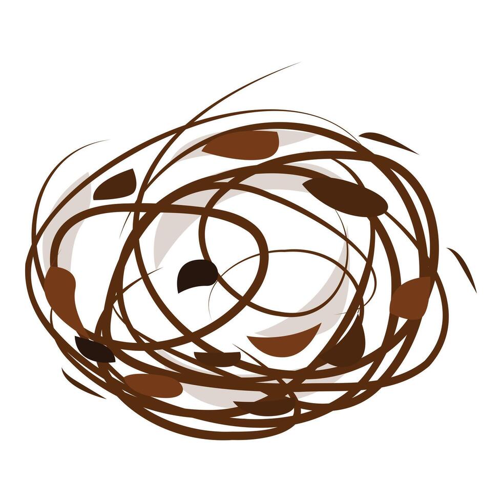 Abstract brown twirls forming a sphere on white background vector