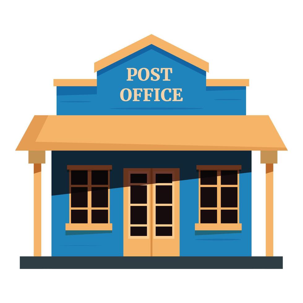 Wild west saloon style post office building illustration vector