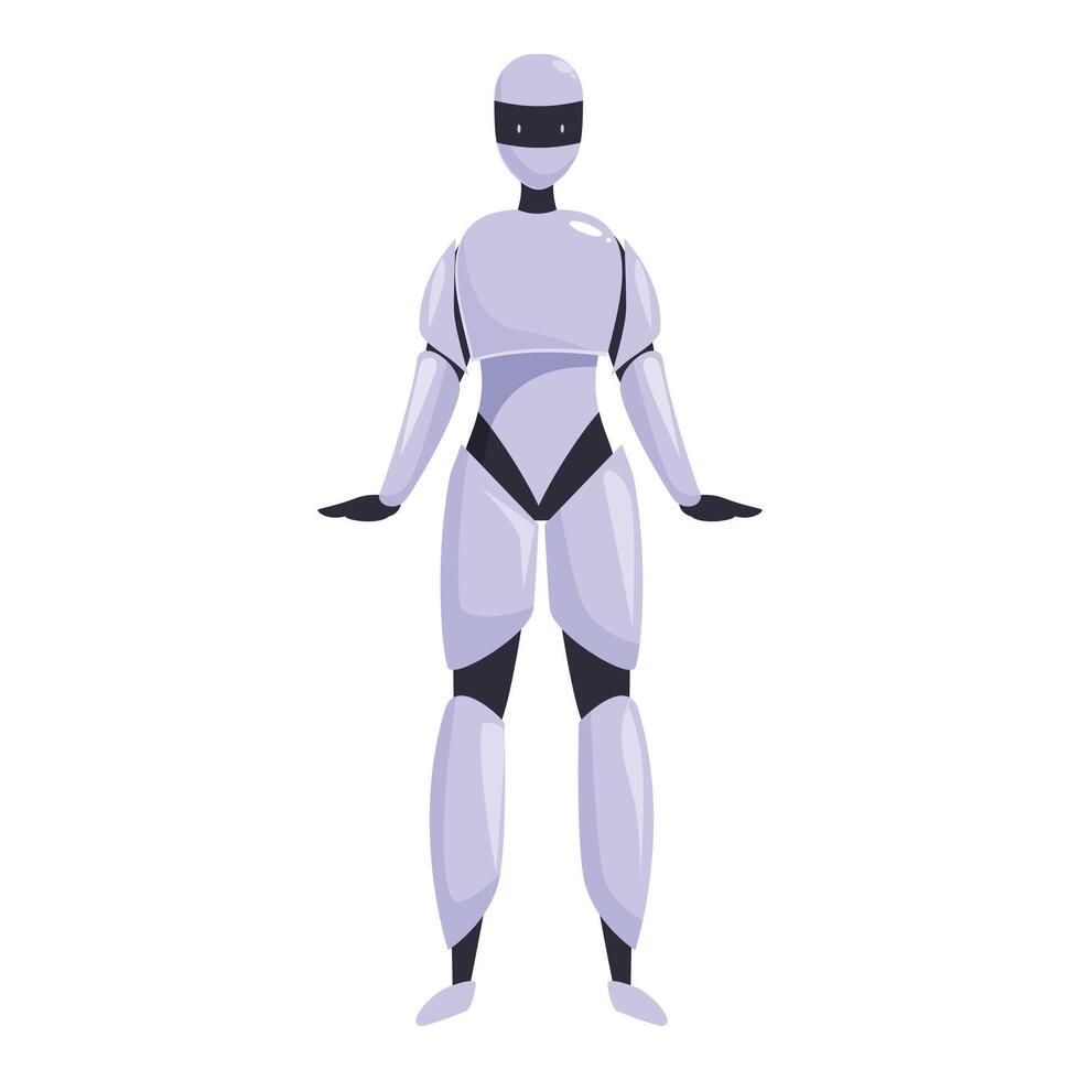 Modern robot standing with outstretched arms vector
