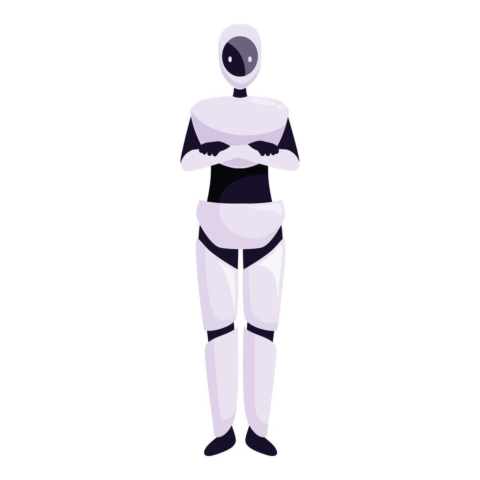 Modern robot standing with crossed arms vector