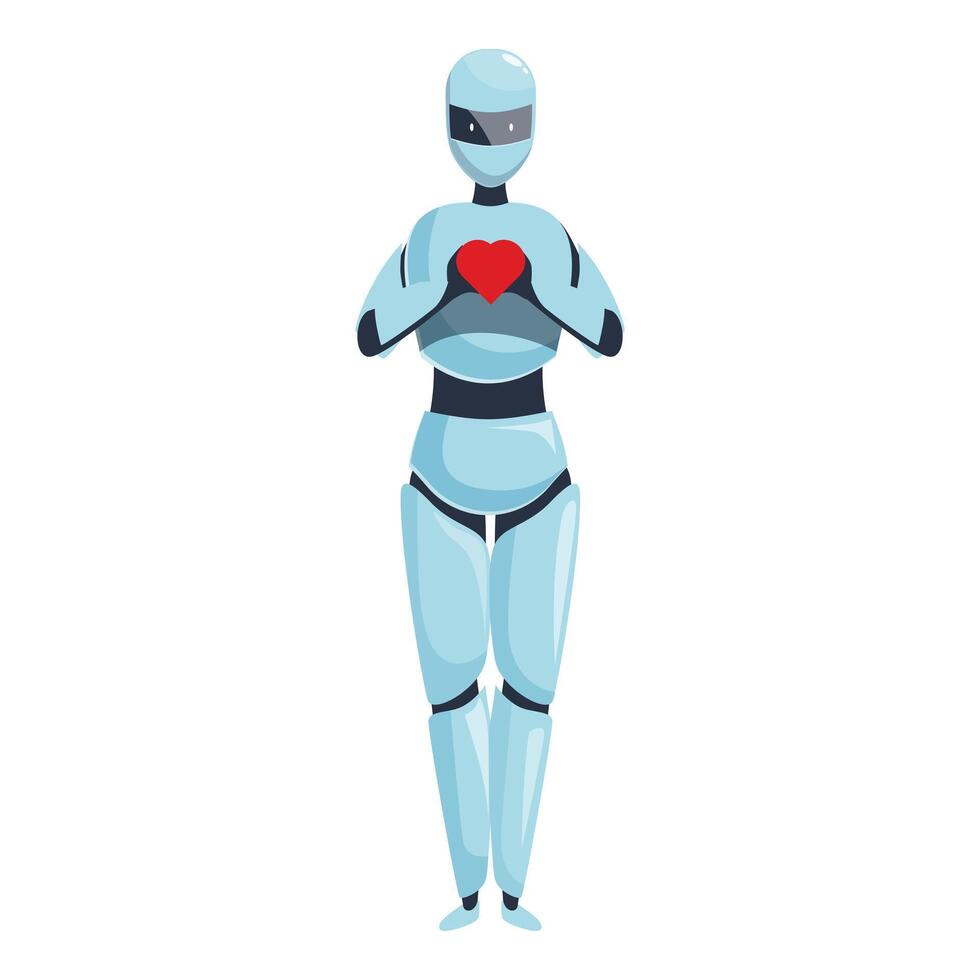 Modern robot showing heart sign with hands vector