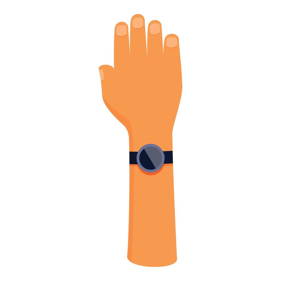 Hand wearing smart watch counting on fingers vector