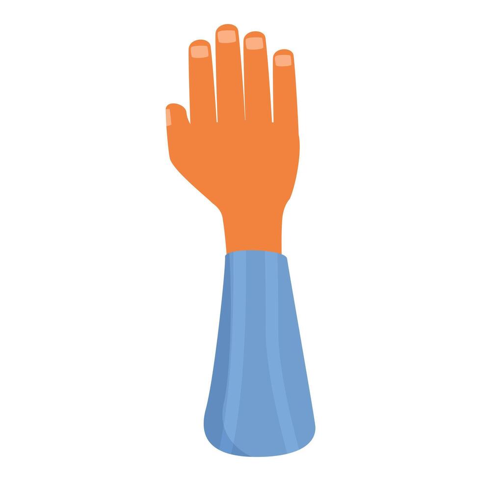 Cartoon hand making stop gesture showing five fingers vector