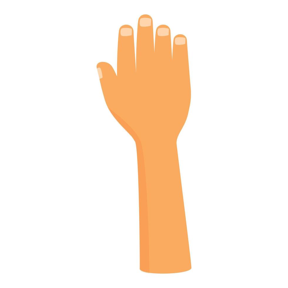 Cartoon human hand showing number four gesture vector