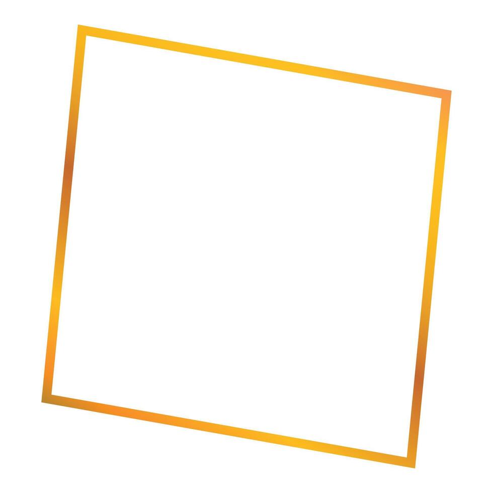 Golden gradient border framing empty white space vector