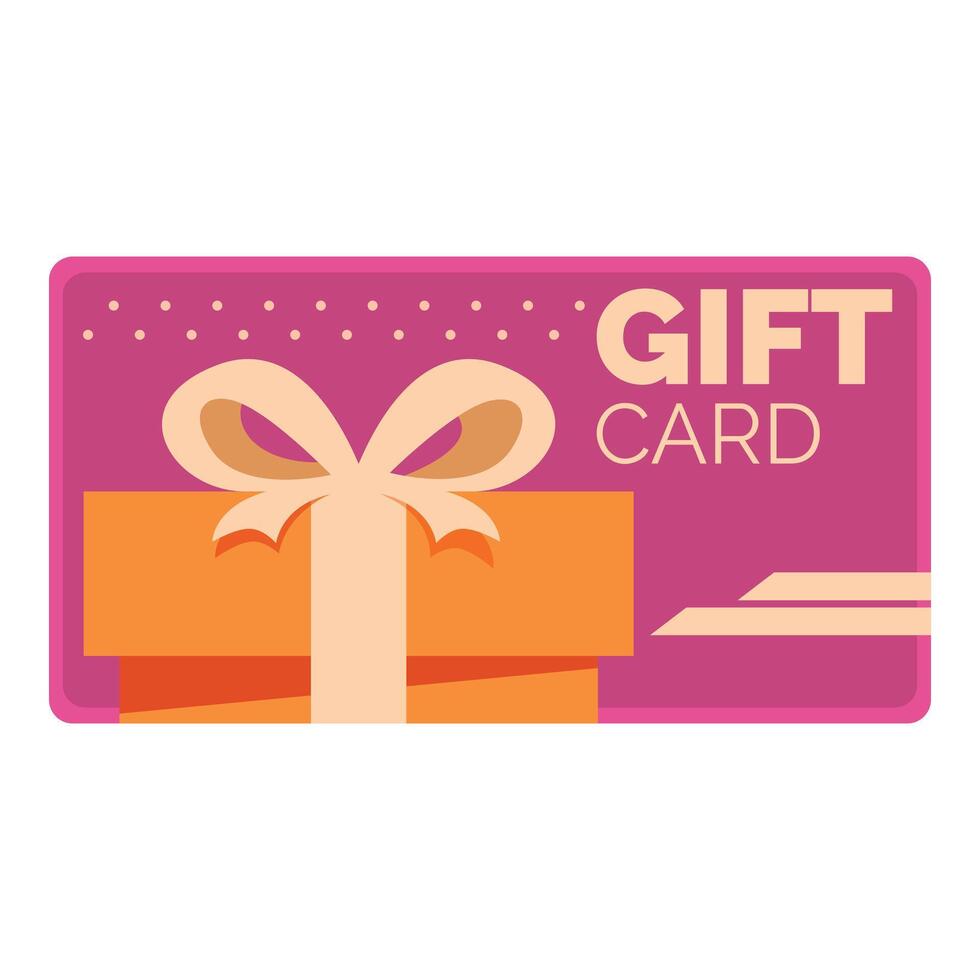 Gift card featuring wrapped gift box with ribbon vector