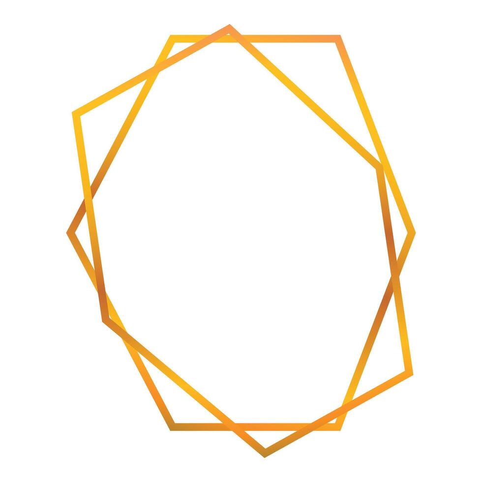 Elegant golden frame with geometric design on white background vector