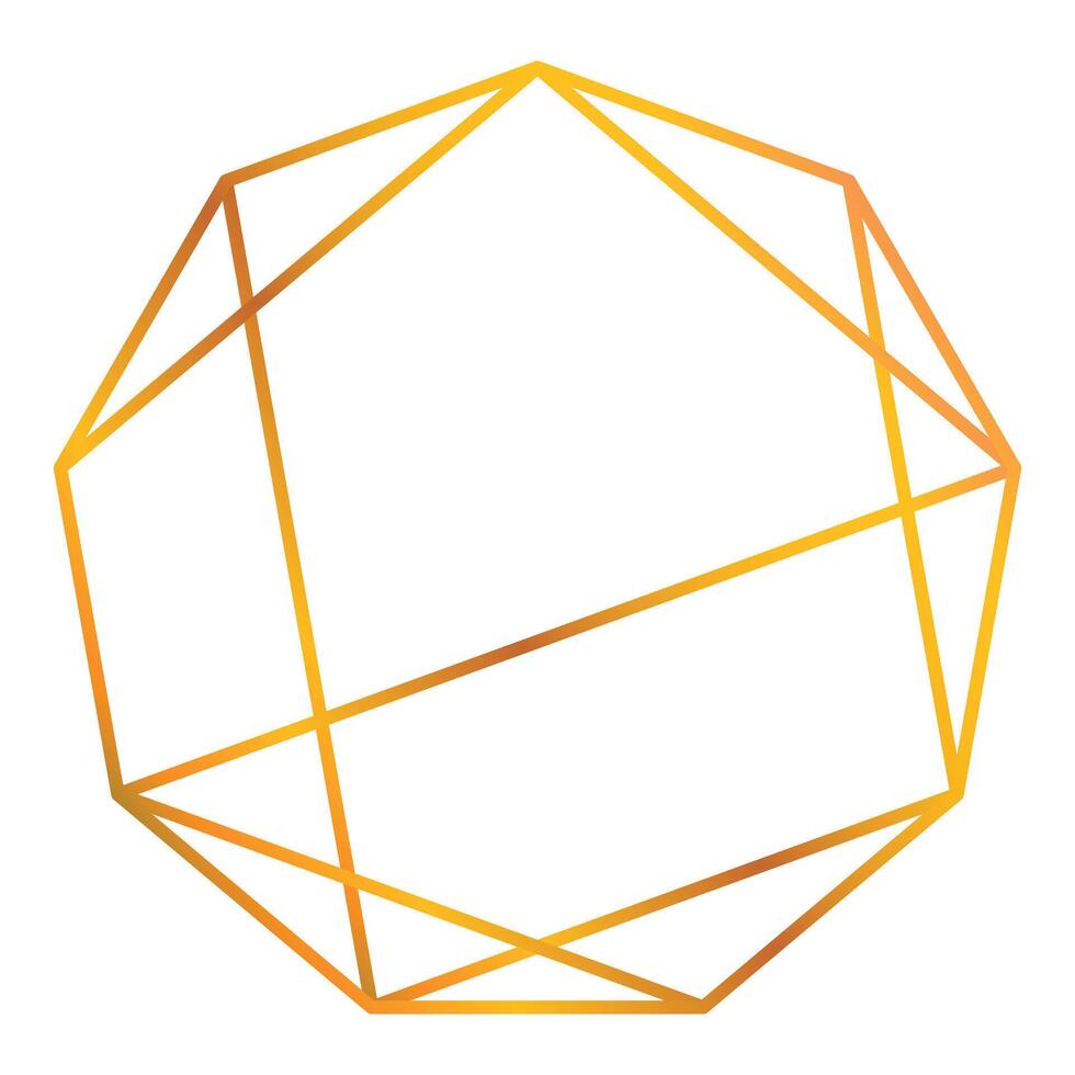 Golden geometric shape forming abstract design element vector