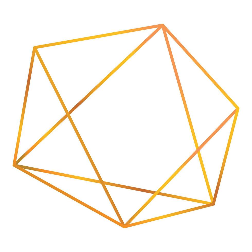 Golden geometric shape representing luxury and elegance vector