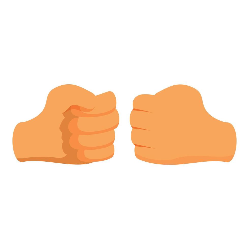Two cartoon fists doing fist bump gesture vector