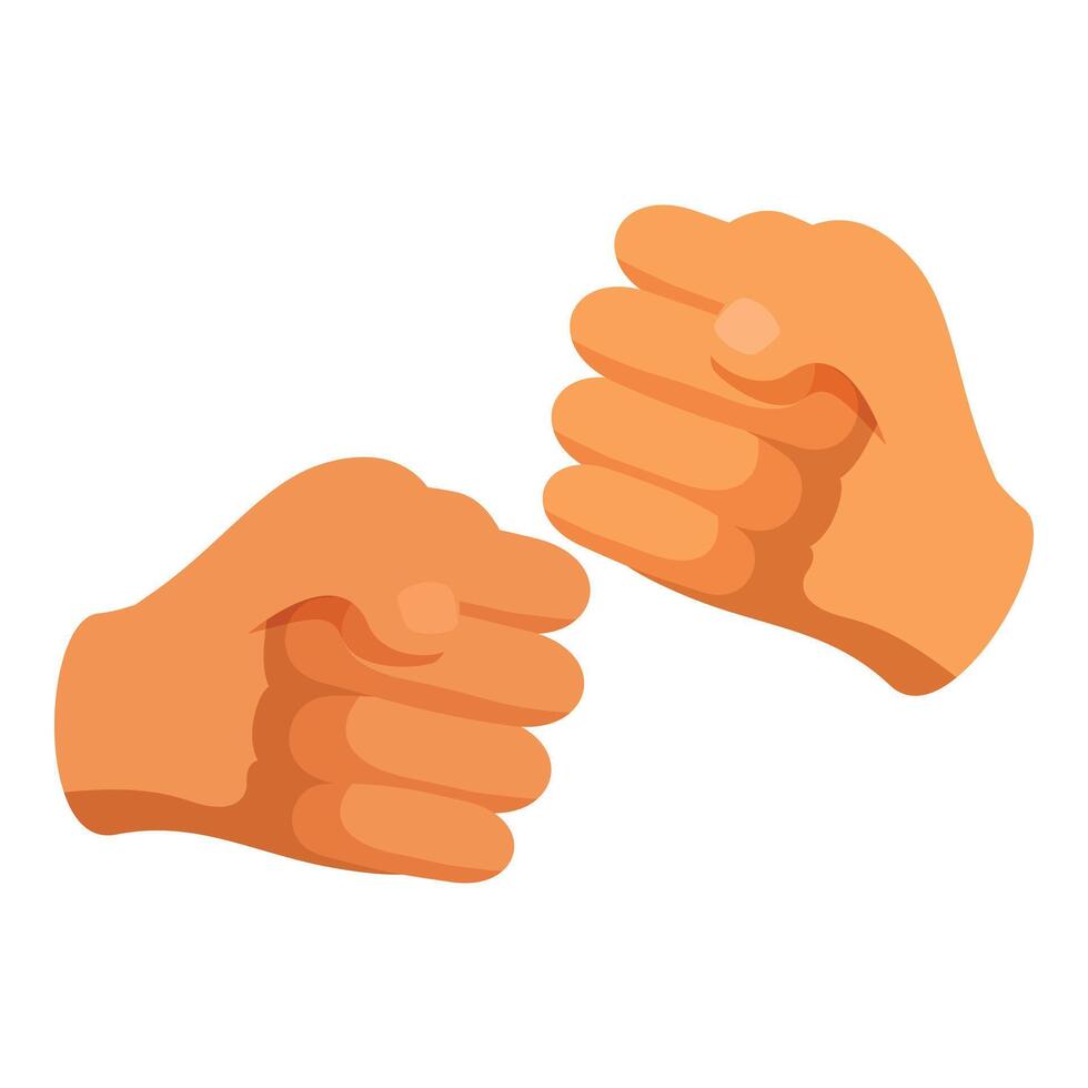 Two hands playing rock paper scissors choosing rock vector