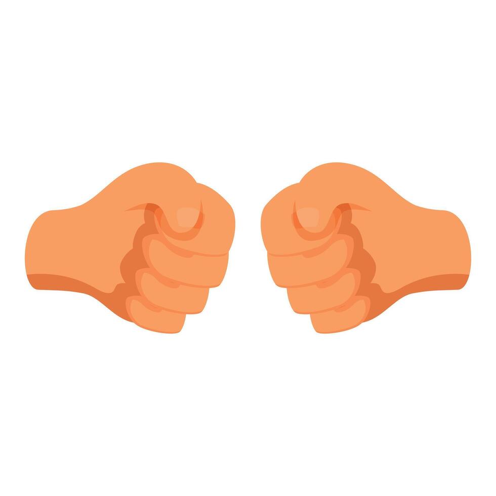 Two hands showing fists ready to fight or box vector