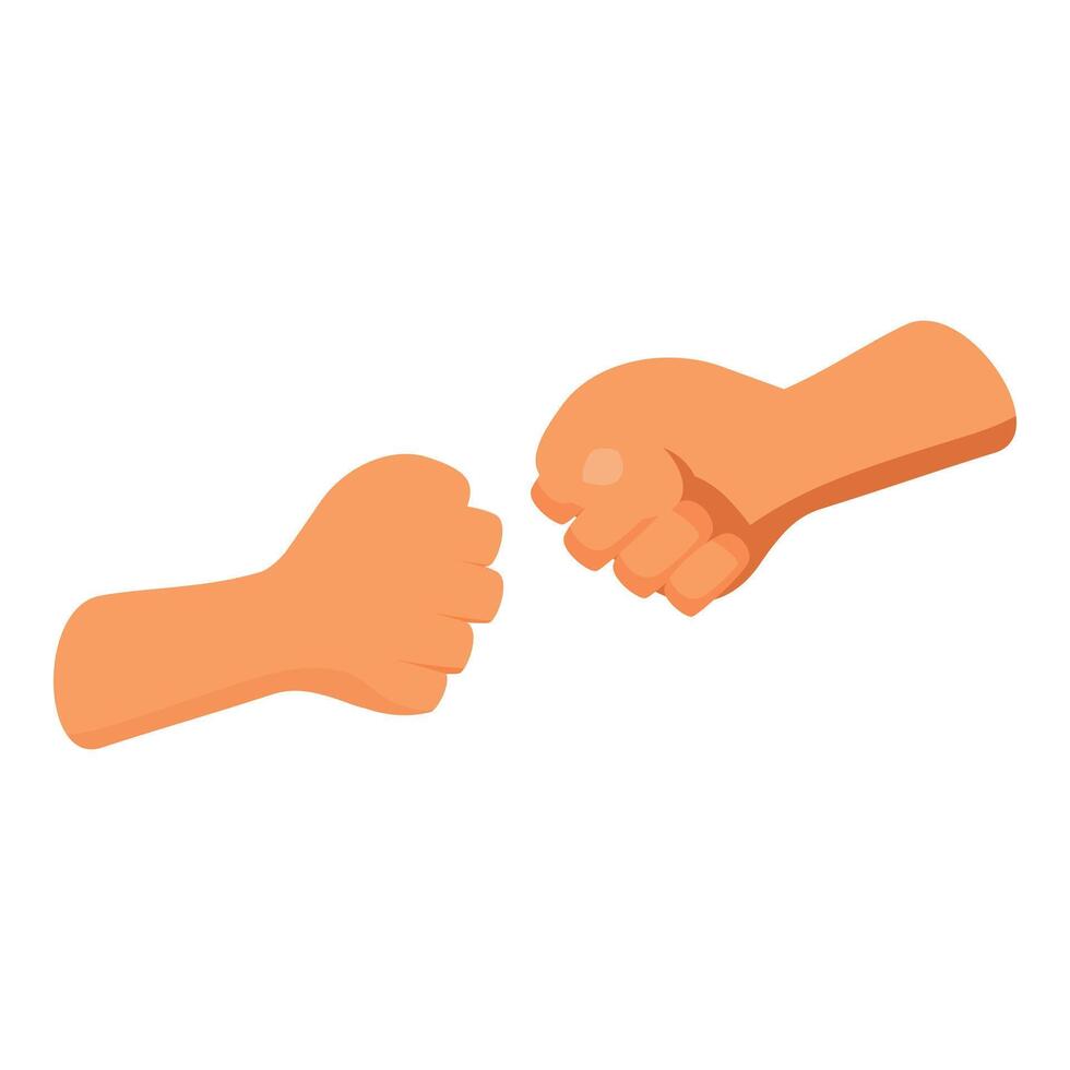 Two people giving each other a fist bump vector