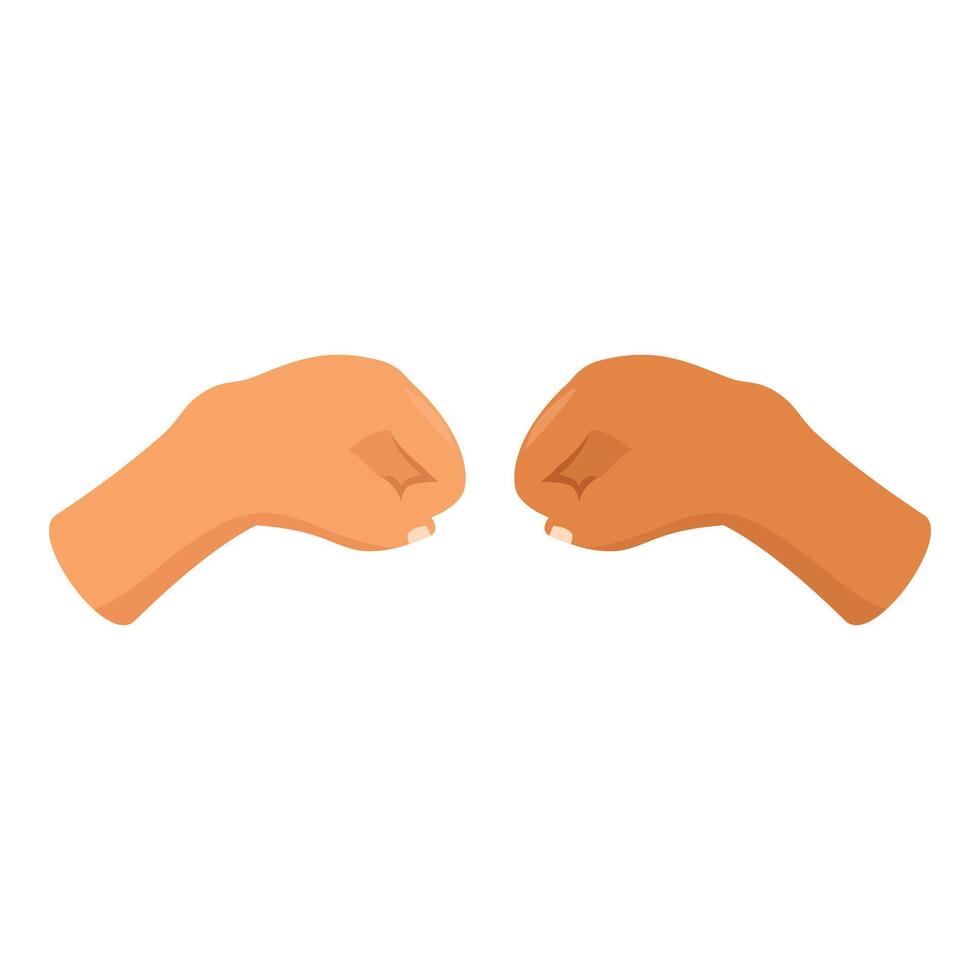 Two people bumping fists in respect and friendship vector