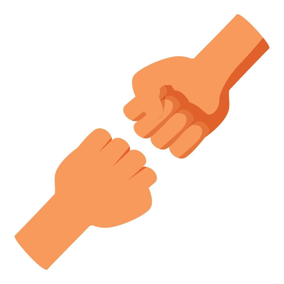 Two people giving each other a fist bump vector