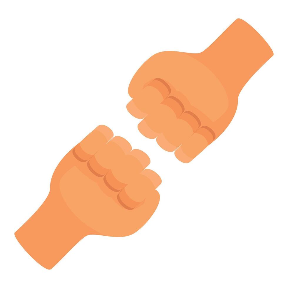 Two hands bumping fists in friendly greeting vector