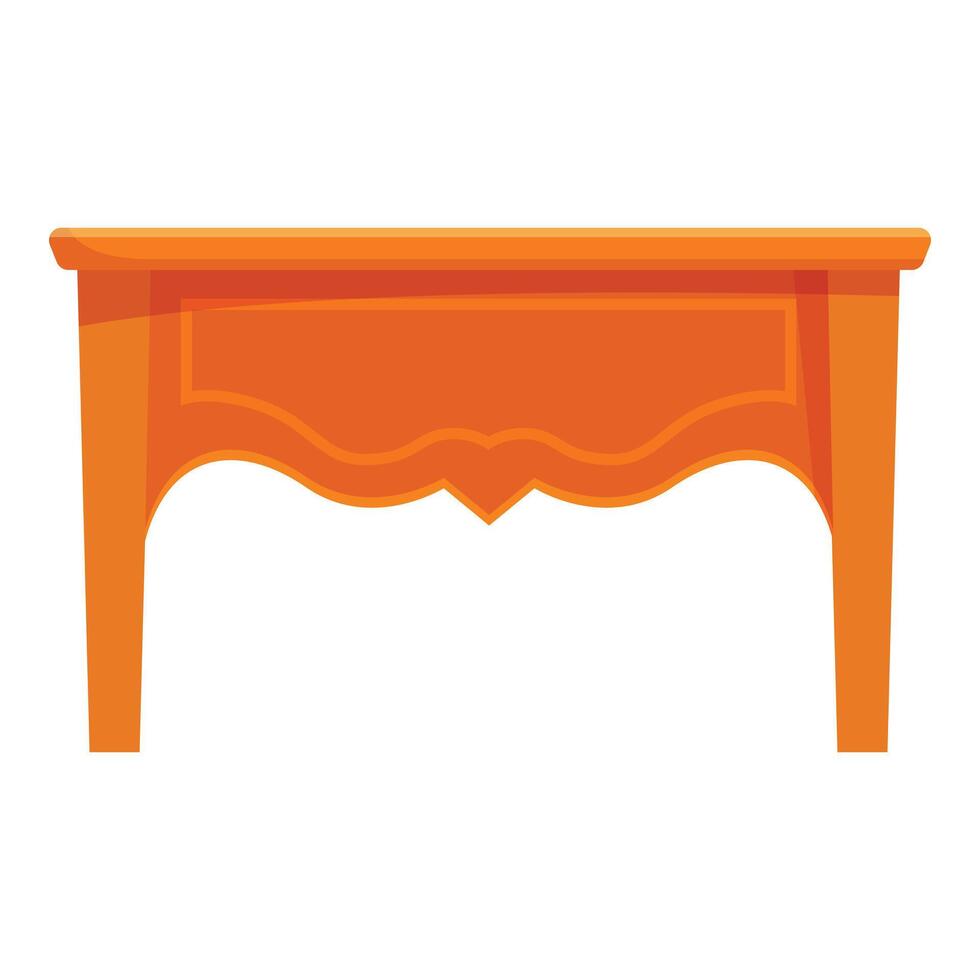Wooden desk standing on four legs with carved edges vector