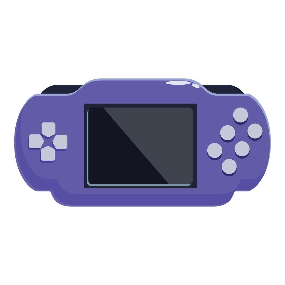 Purple handheld video game console with blank screen vector