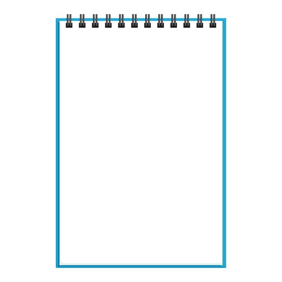 Blue spiral notepad with blank pages presenting your message vector