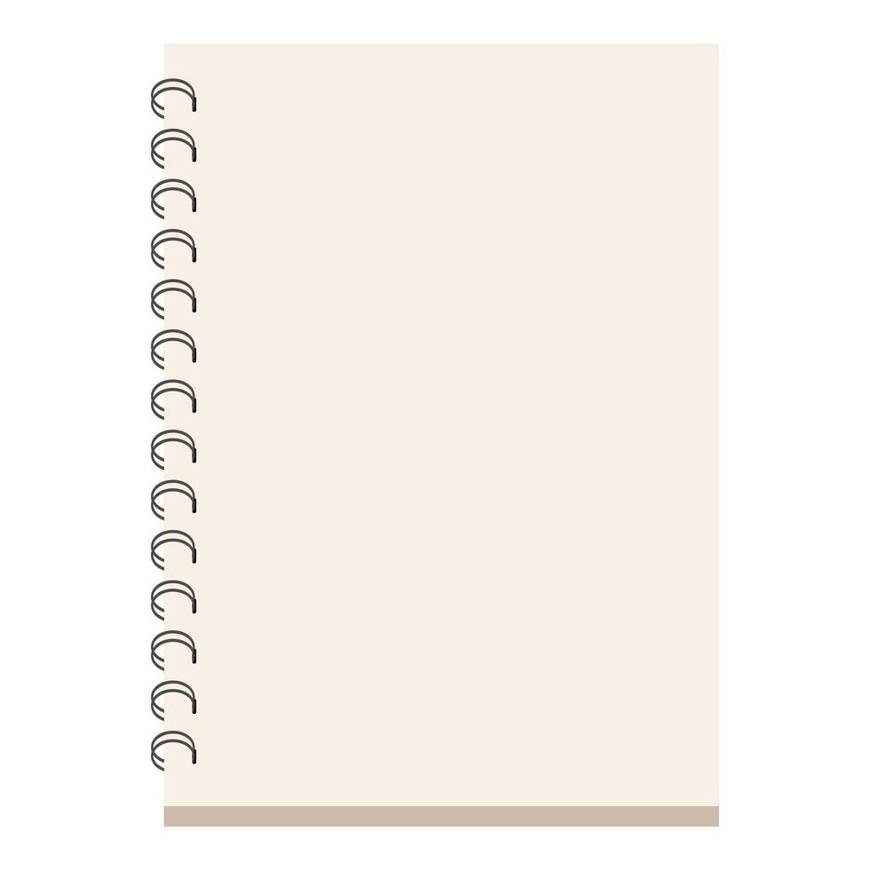 Blank spiral notepad with white paper is open vector