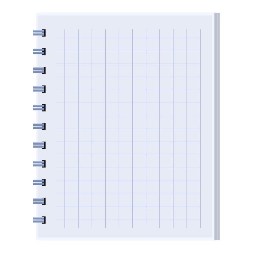 Blank spiral notepad with squared paper is ready for notes vector
