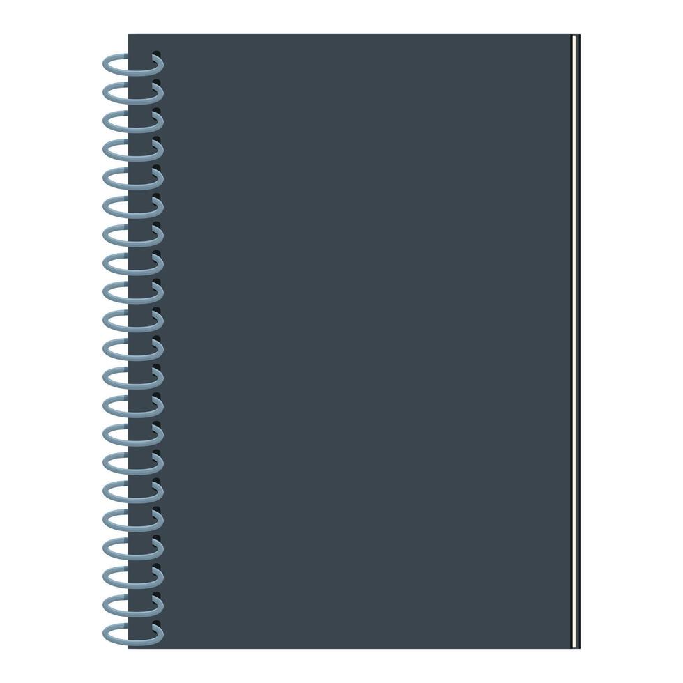 Closed spiral notebook showing blank cover page vector