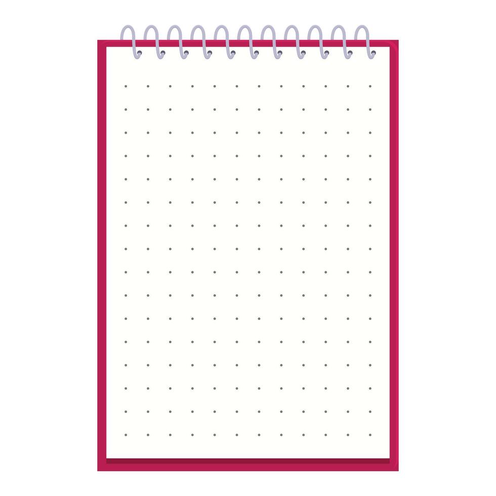 Blank realistic spiral notepad with squared paper is being opened vector