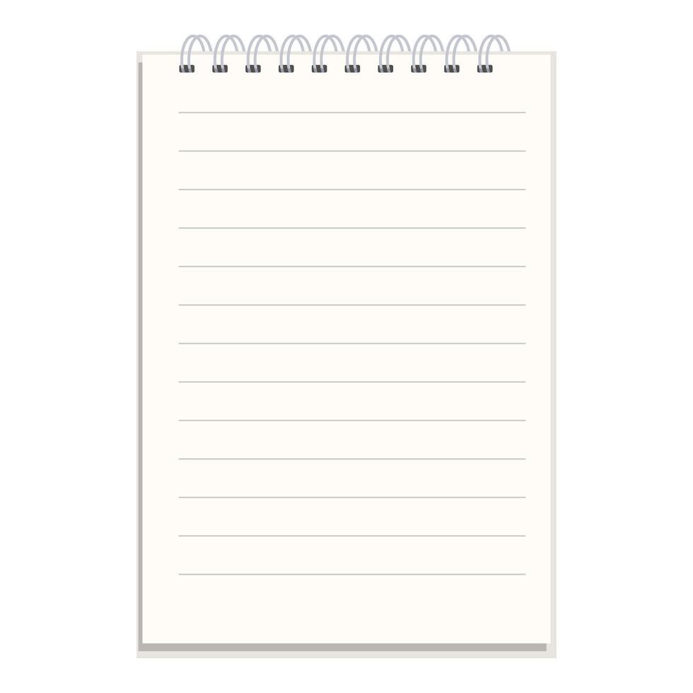 Blank notepad with spiral binding for taking notes vector