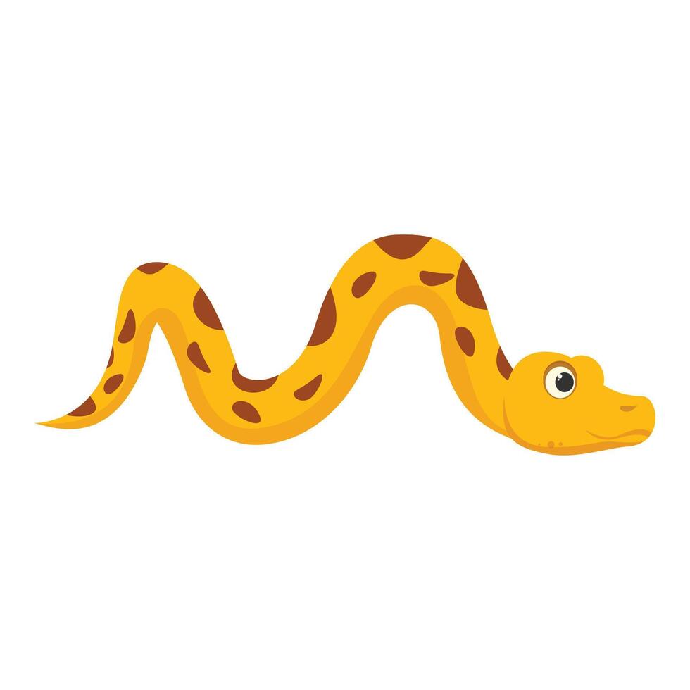 Yellow python snake slithering and moving forward vector