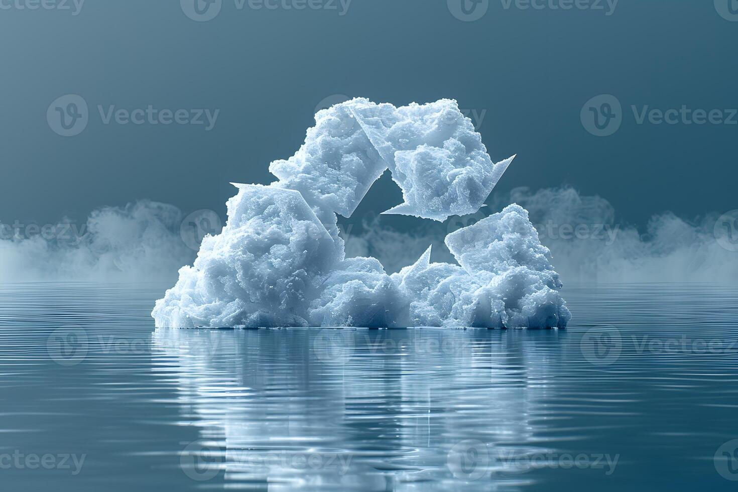 Surreal Iceberg Reflected in Calm Sea - Abstract Winter Nature Scene for Posters, Cards, Art photo