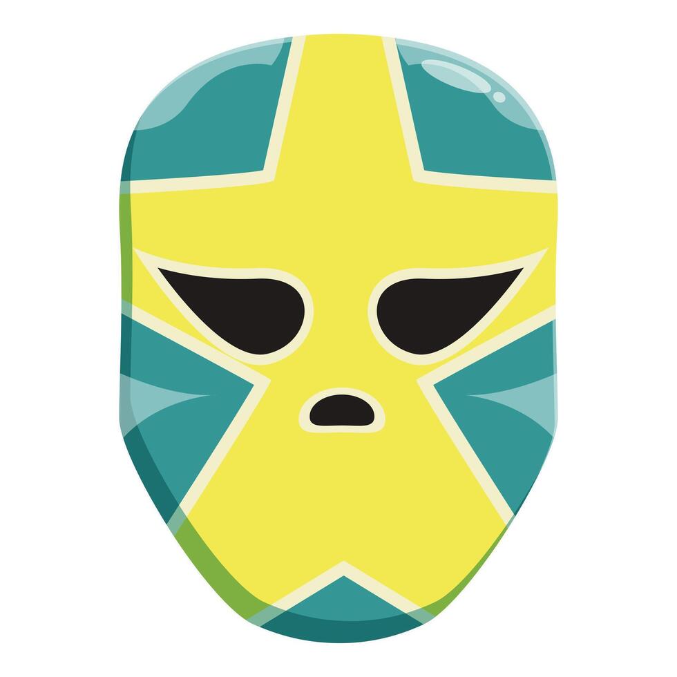 Lucha libre mask featuring a yellow star design vector