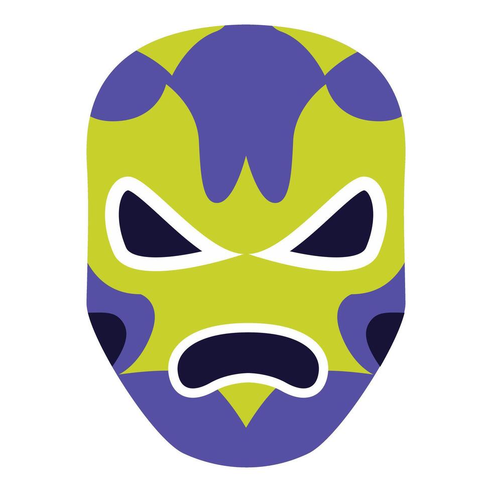 Lucha libre mask illustration depicting an angry wrestler face vector