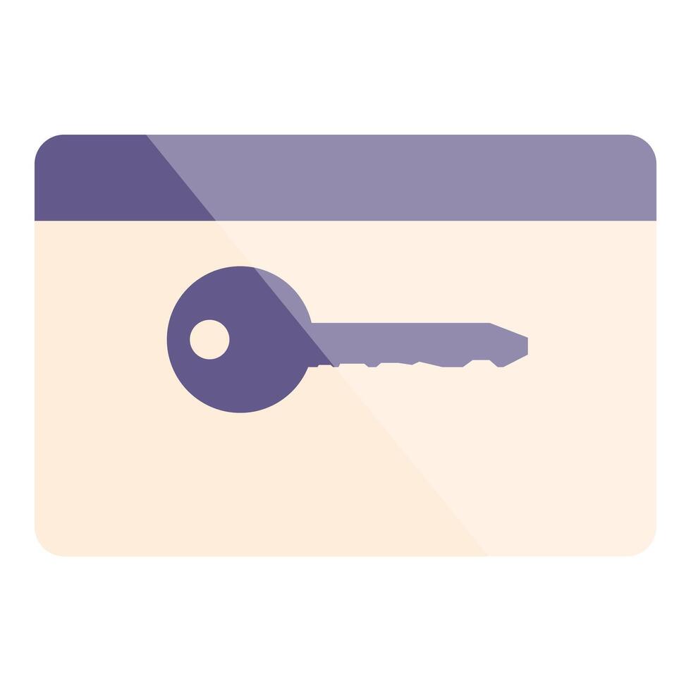 Key representing online security and password protection vector