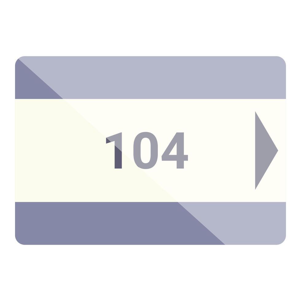 Hotel room number one hundred and four sign showing accommodation vector