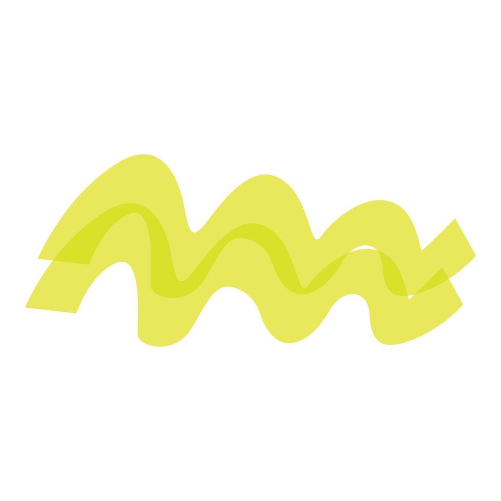 Abstract yellow shape flowing on white background vector