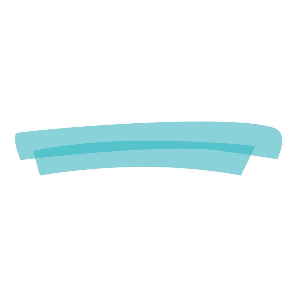 Turquoise double curved highlighter marker stroke vector