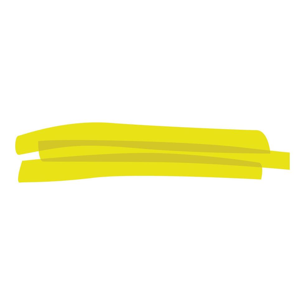Yellow highlighter stroke emphasizing important information vector