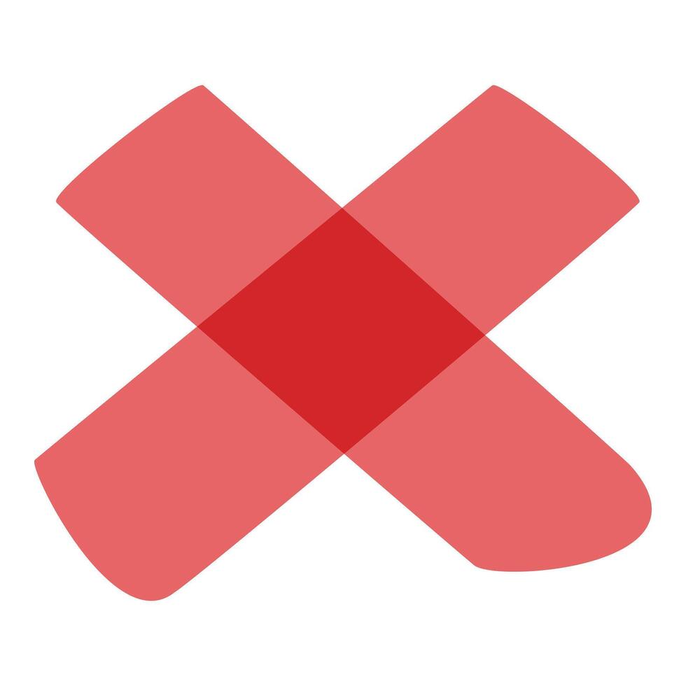 Red cross sign representing negative decision making vector