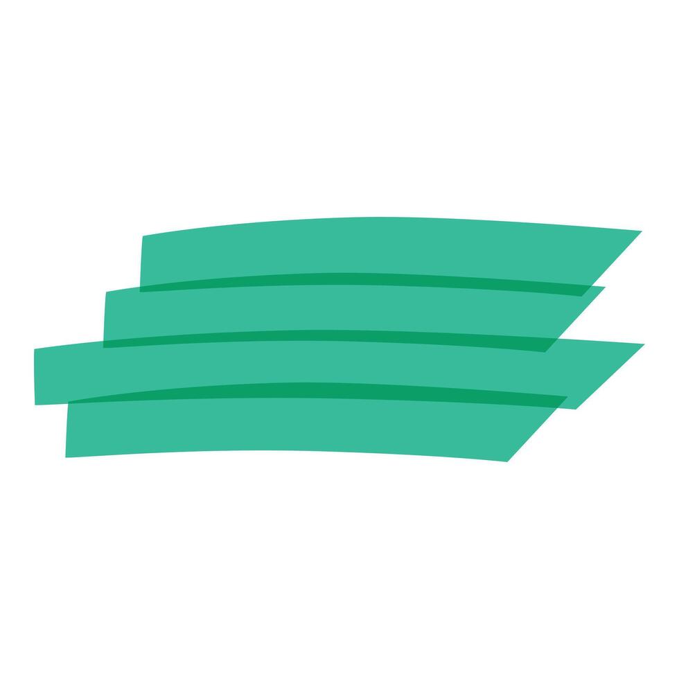 Abstract turquoise stripes forming a layered shape vector
