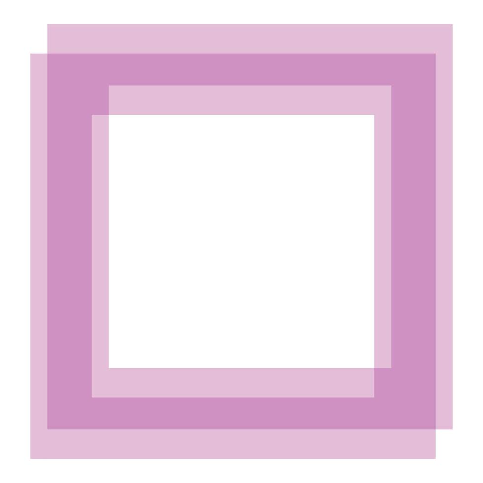 Simple pink square frame bordering empty white background vector