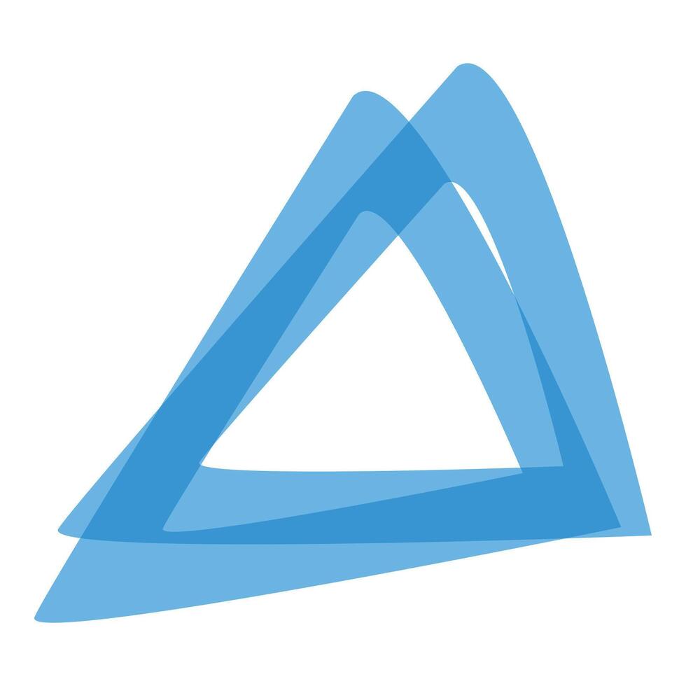 Abstract blue shape forming a triangle on white background vector